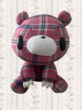 Pink Plaid Gloomy Bear Stuffed Animal Plush Toy